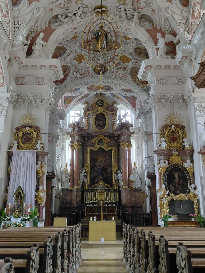 Kloster Speinshart - Barocker Innenraum mit Blick auf den Barockaltar Bild "KtK/KtK_8.jpg"